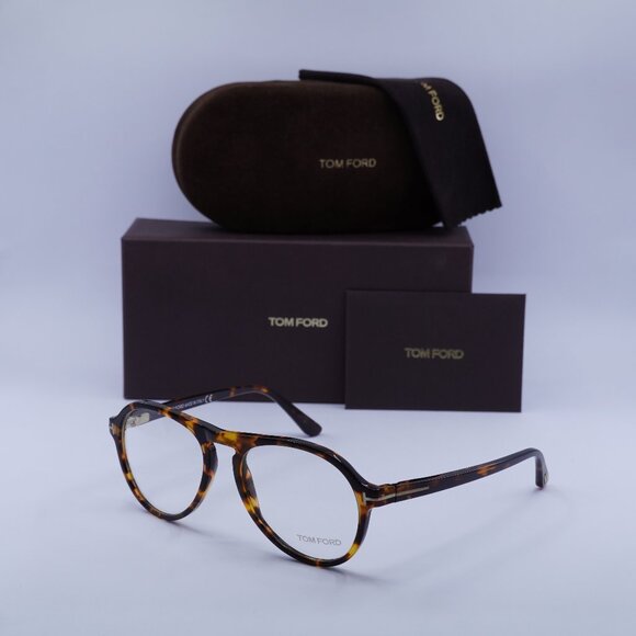 Tom Ford FT5413 052 Aviator Eyeglasses 53mm - Havana - Picture 1 of 8